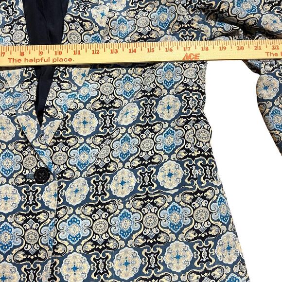 JOSEPH Deauville Printed Silk Blazer Women’s Size 40 (US 8) Luxury $795 Royal - Picture 9 of 9